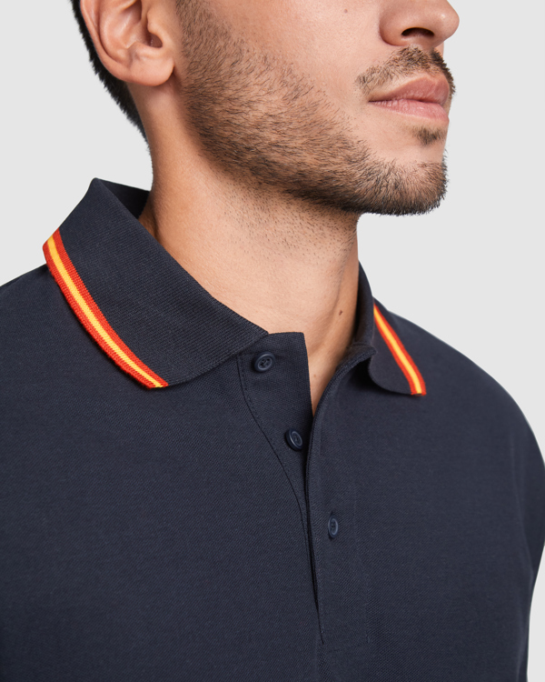 detail col polo noir homme flocage personnalisable agestam