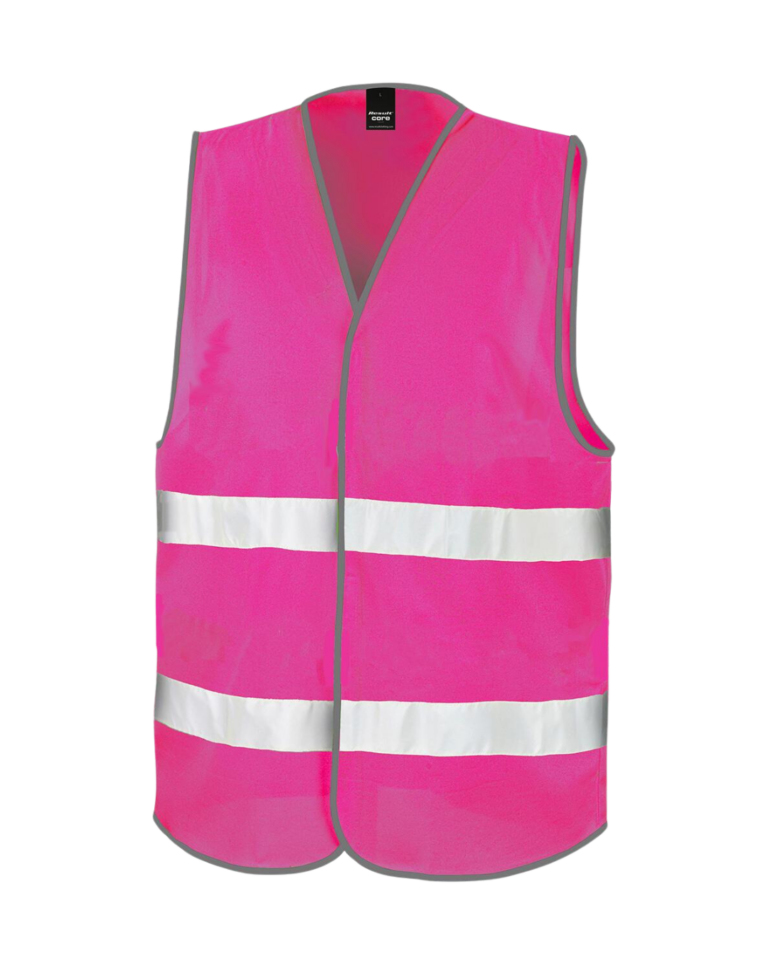 gilet de sécurité rose flocage personnalisable