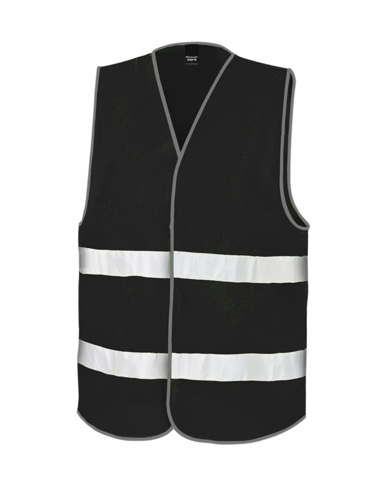 gilet de sécurité noir flocage personnalisable