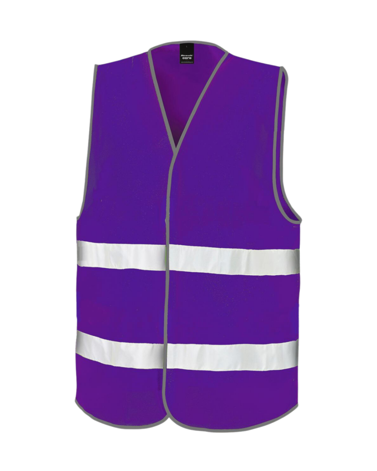 gilet de sécurité violet flocage personnalisable